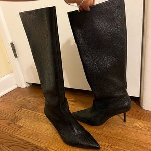 Glitter Coated Kitten Heel Boot